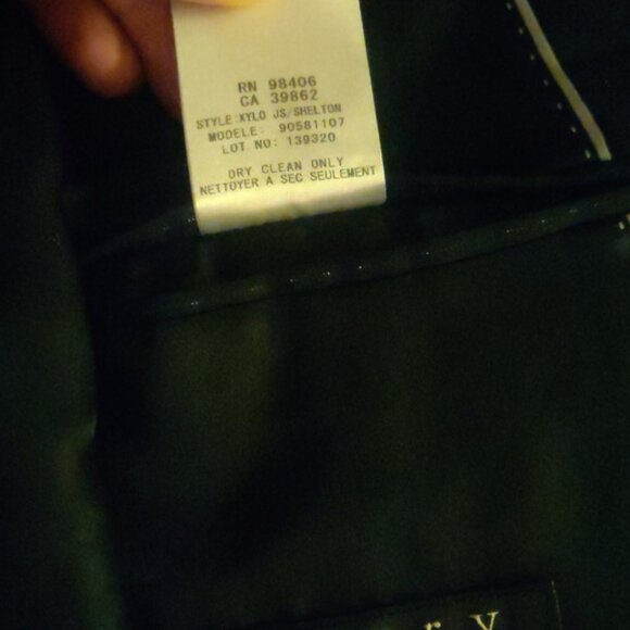 Theory 36S 28w black stripe suit wool spandex stretch slim modern xylo shelton - Picture 9 of 10